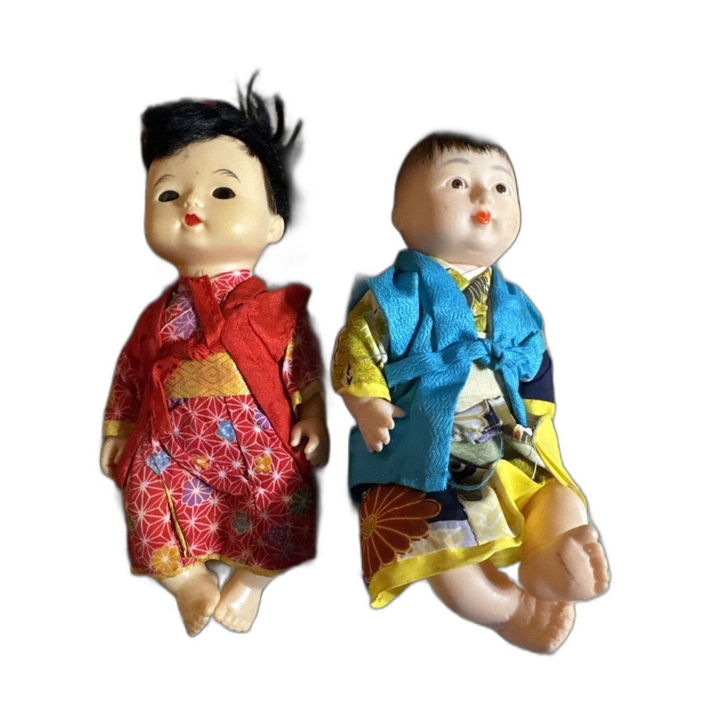 Vintage Japanese Boy & Girl Ichimatsu Dolls‎
